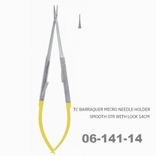 [NS] 바라큐어 지침기 06-141-14 TC Barraquer Micro Needle Holder Smooth STR with Lock 14cm (직선)