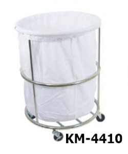 세탁물운반카 KM-4410 (원형햄퍼,광목재질,바닥받침)