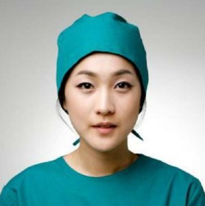 [이원건강] 병원 수술모자 (색상:초록,재질:면16수,남녀공용,Free사이즈)
