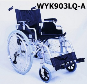 [탄탄] 뒷바퀴분리형 알루미늄 휠체어 KY903LQ-A (팔받침스윙,팔받침높이조절,발받침개폐분리,뒷바퀴지지대,좌폭41cm,19Kg)