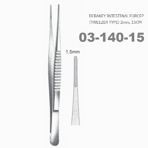 [NS] 디바키 창자 포셉 03-140-15 Debakey Intestinal Forceps (Tweezer Type) STR 15cm (직선)