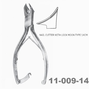 [NS] 네일 커터 11-009-14 Nail Cutter with Lock Moon Type 14cm