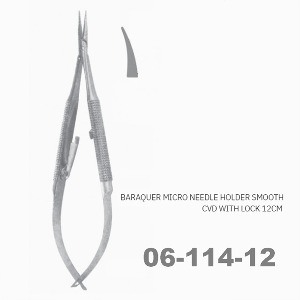 [NS] 바라큐어 안과 지침기 06-114-12 Barraquer Micro Needle Holder Smooth CVD with Lock 12cm