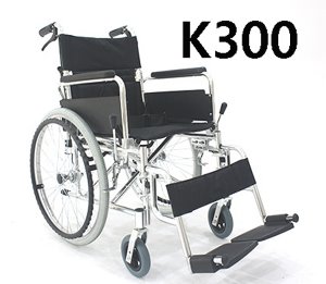 *재입고 미정* [대세엠케어] 알루미늄 휠체어 K300 (보호자브레이크,통고무바퀴,팔걸이스윙/분리,발판높이조절) 13Kg