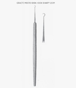[NS] 그레이프 안과 후크 06-150-12 Graefe Micro Skin Hook Sharp (12cm)
