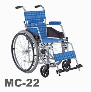 [미키코리아] 알루미늄 휠체어 MC-22 폭이 좁아 휴대간편 차량탑재 수납간편 초경량 9.9Kg