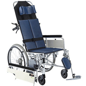 [미키코리아] 알루미늄 침대형 휠체어 HAL-48(22),HAL-48(22D) 거상휠체어겸용 전도방지지지대 통고무바퀴 보호자브레이크(옵션) [장애인보조기기] 17Kg.