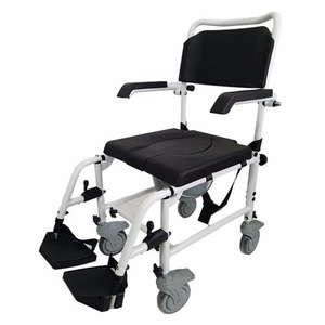 [메디타운] 샤워 휠체어 (변기겸용) MAX2081 (변기겸용,작은뒷바퀴,중량17Kg,허용하중110Kg) 샤워체어 이동식