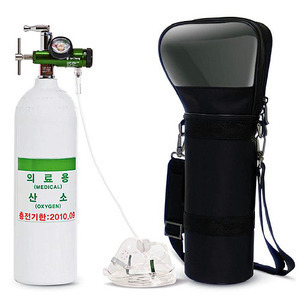 [산청] 휴대용 산소호흡기 세트 SCA-900,SCA900 (산소통2.3리터+산소게이지+콧줄마스크+가방포함,충전리필 가능)